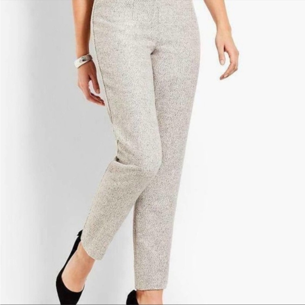 Talbots RSVP Silver Metallic Sequin Wool Blend Pant Trouser Lined Evening Party